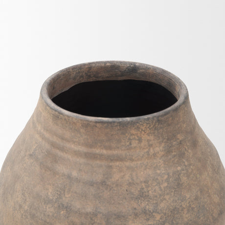 Cotto 13.2H Weathered Wide Mouth Terracotta Urn Vase from Mercana - Luna Furniture