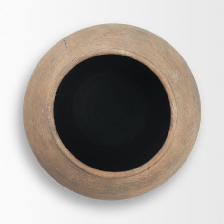 Cotto 10.6H Two Tone Wide Mouth Weathered Terracotta Urn Vase from Mercana - Luna Furniture