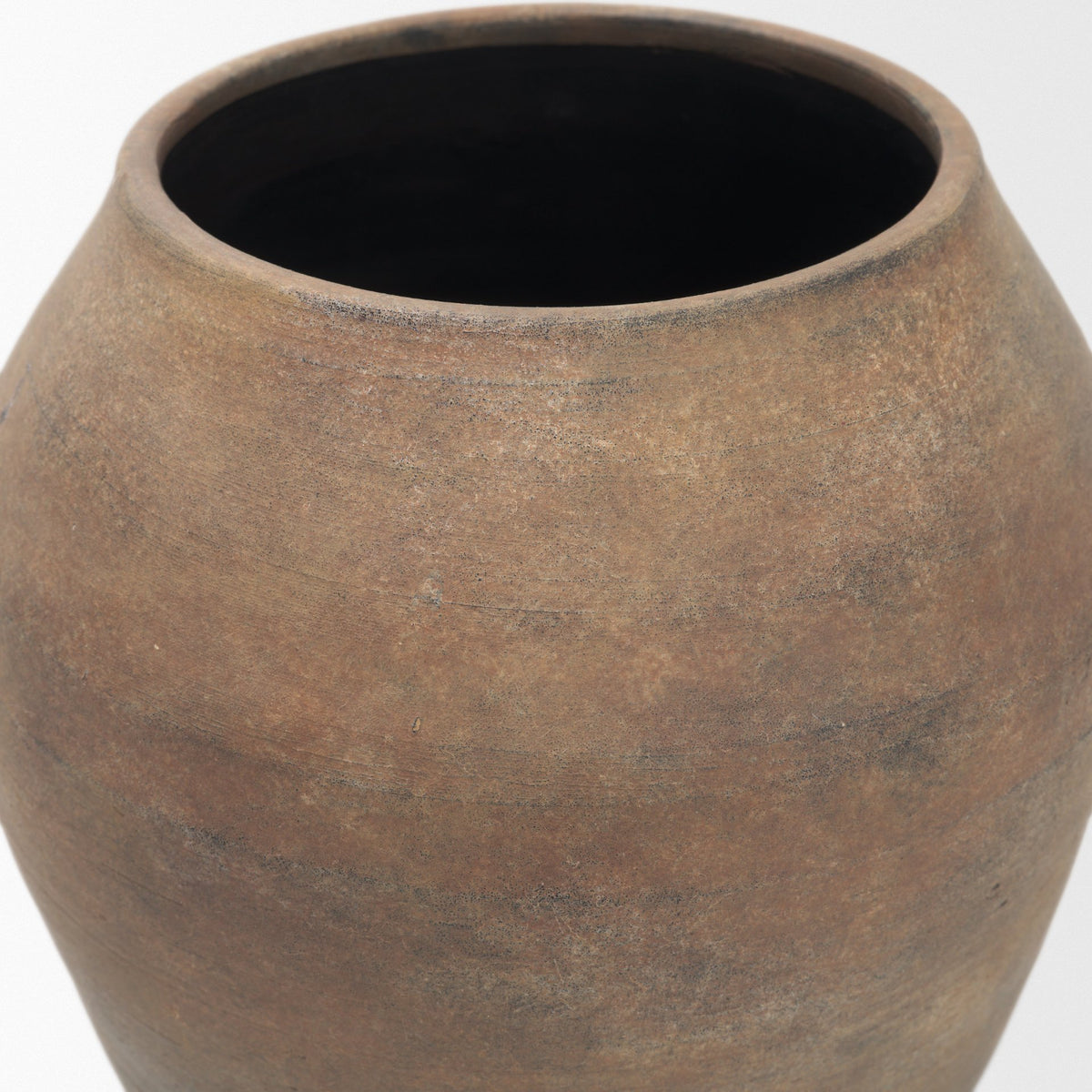 Cotto 10.6H Two Tone Wide Mouth Weathered Terracotta Urn Vase from Mercana - Luna Furniture