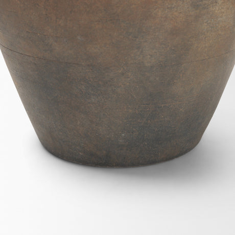 Cotto 10.6H Two Tone Wide Mouth Weathered Terracotta Urn Vase from Mercana - Luna Furniture