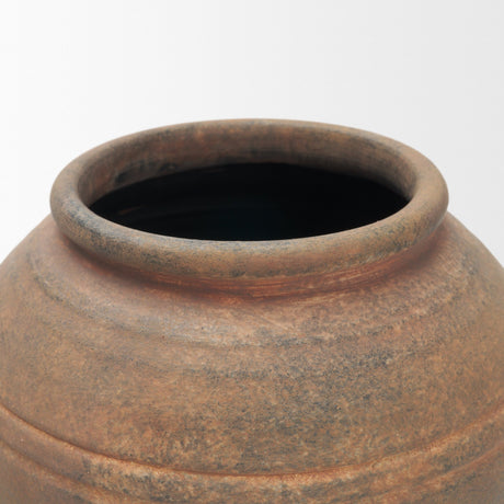 Cotto 8.7H Weathered Round Terracotta Vase from Mercana - Luna Furniture