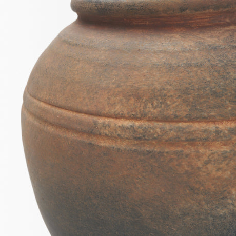 Cotto 8.7H Weathered Round Terracotta Vase from Mercana - Luna Furniture
