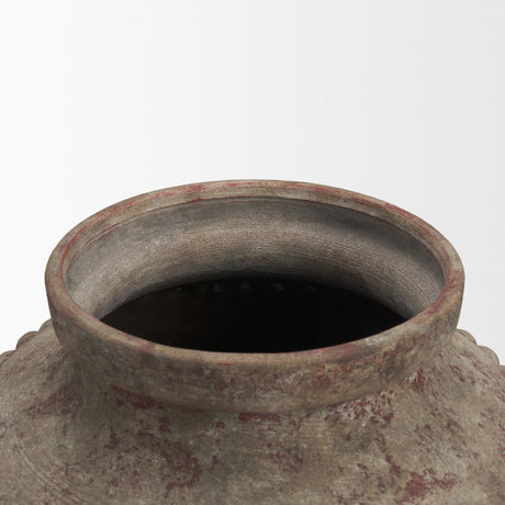 Mattone 24.4H Rustic Weathered Terracotta Floor Vase from Mercana - Luna Furniture