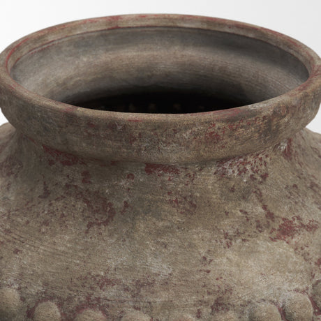 Mattone 24.4H Rustic Weathered Terracotta Floor Vase from Mercana - Luna Furniture
