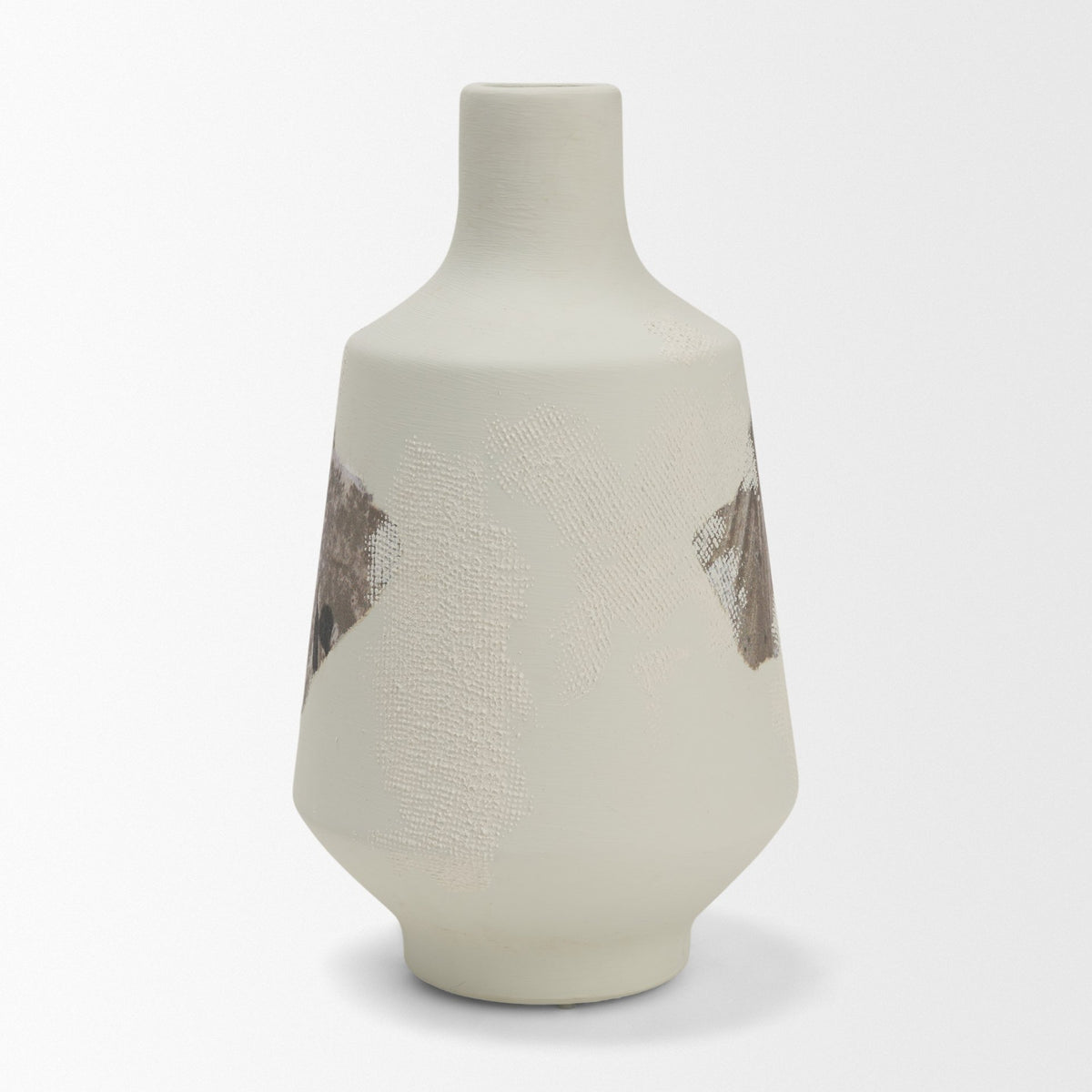 Velo 11.8H White w/Green Hand-Painted Terracotta Decorative Vase from Mercana - Luna Furniture