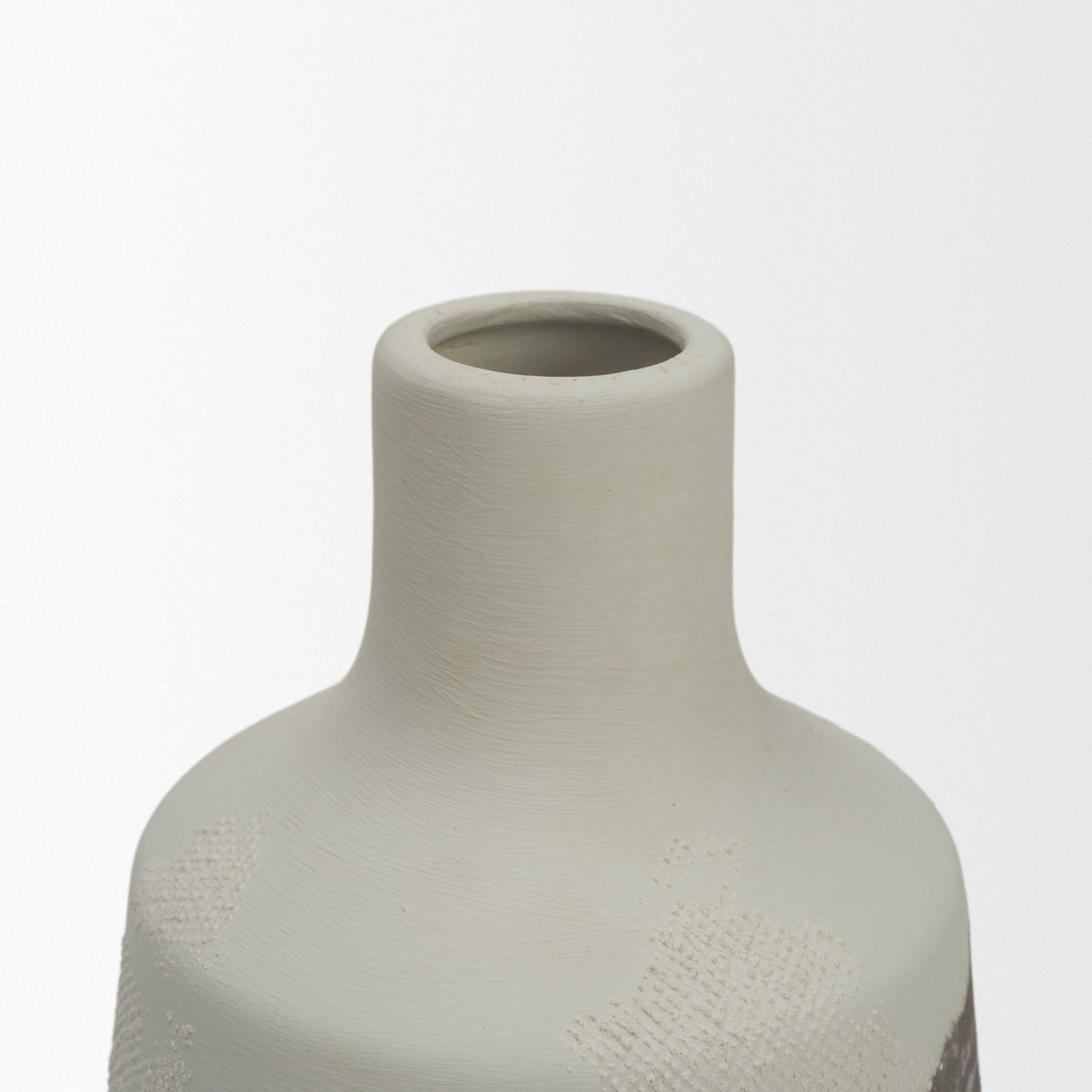 Velo 11.8H White w/Green Hand-Painted Terracotta Decorative Vase from Mercana - Luna Furniture