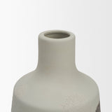 Velo 11.8H White w/Green Hand-Painted Terracotta Decorative Vase from Mercana - Luna Furniture