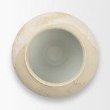 Velo Cream w/White Hand-Painted Terracotta Decorative Vase from Mercana - Luna Furniture