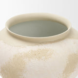 Velo Cream w/White Hand-Painted Terracotta Decorative Vase from Mercana - Luna Furniture