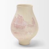 Velo Cream w/Blush Pink Hand-Painted Terracotta Decorative Vase from Mercana - Luna Furniture