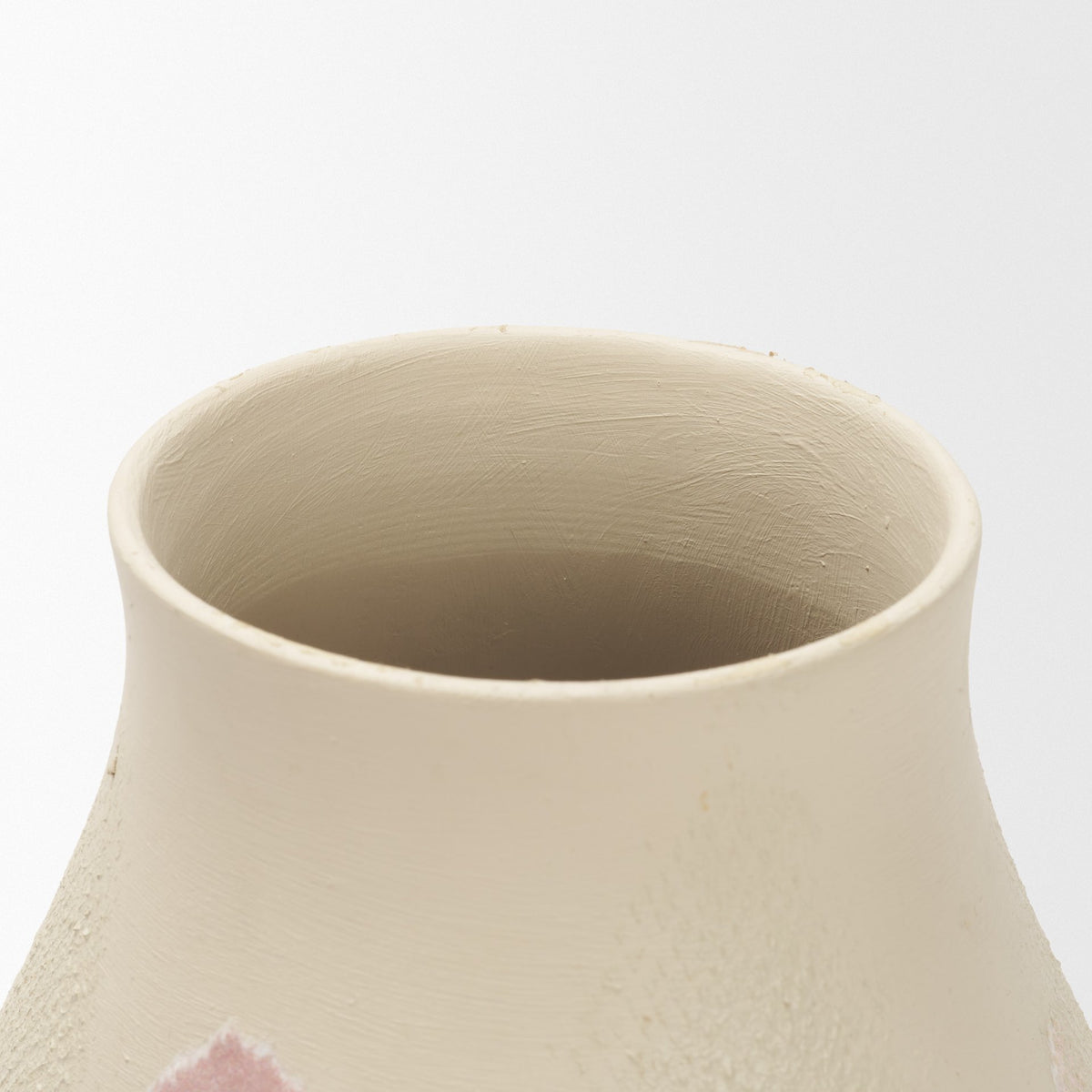 Velo Cream w/Blush Pink Hand-Painted Terracotta Decorative Vase from Mercana - Luna Furniture