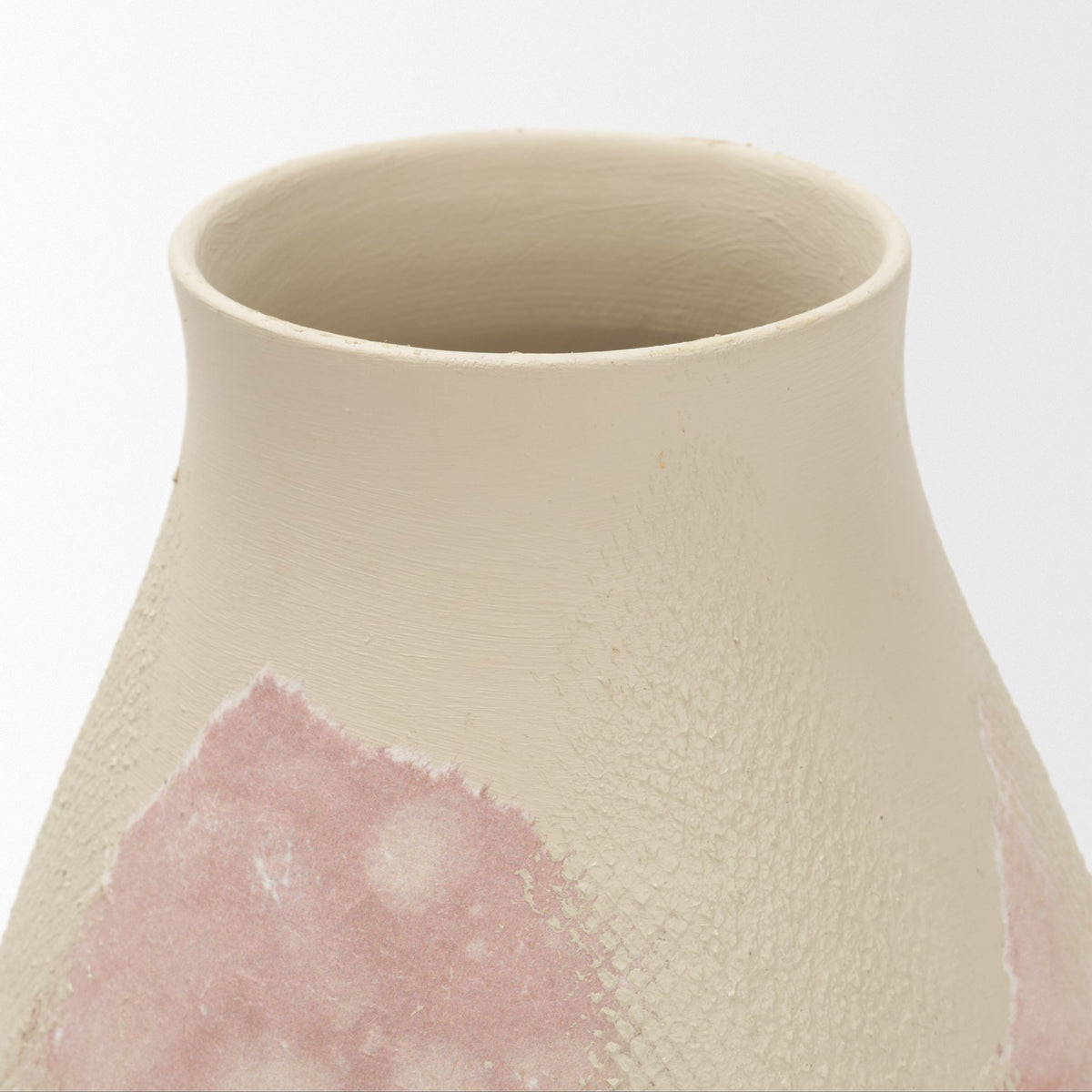 Velo Cream w/Blush Pink Hand-Painted Terracotta Decorative Vase from Mercana - Luna Furniture