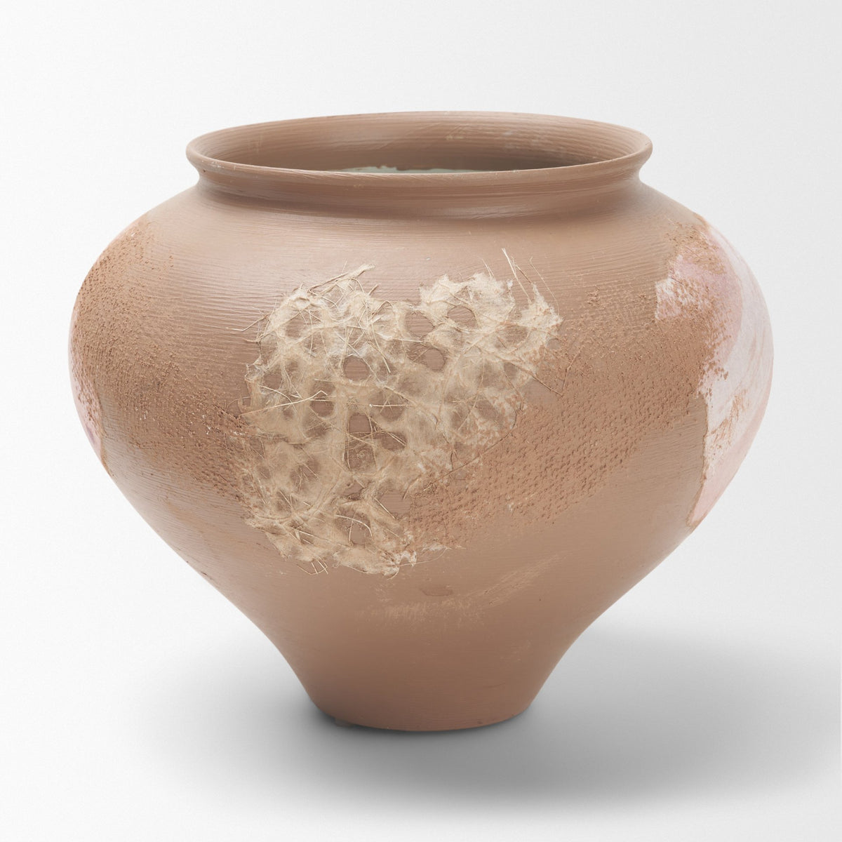 Velo Brown w/White Hand-Painted Terracotta Decorative Vase from Mercana - Luna Furniture