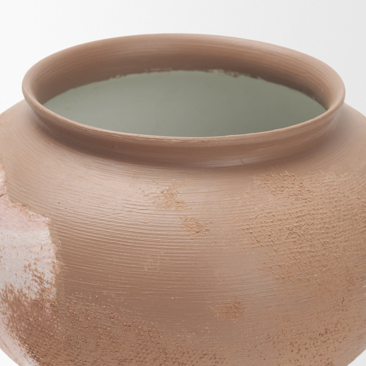 Velo Brown w/White Hand-Painted Terracotta Decorative Vase from Mercana - Luna Furniture