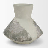 Velo 8.1H White w/Green Hand-Painted Terracotta Decorative Vase from Mercana - Luna Furniture