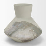 Velo 8.1H White w/Green Hand-Painted Terracotta Decorative Vase from Mercana - Luna Furniture