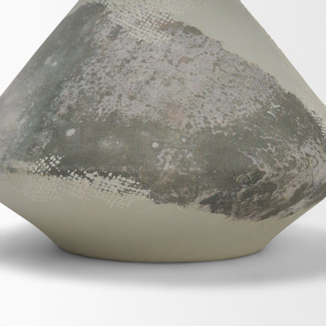 Velo 8.1H White w/Green Hand-Painted Terracotta Decorative Vase from Mercana - Luna Furniture