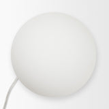 Caldo Brown Marble Base w/ Frosted Glass Globe Table Lamp from Mercana - Luna Furniture
