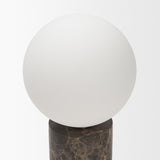 Caldo Brown Marble Base w/ Frosted Glass Globe Table Lamp from Mercana - Luna Furniture