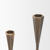 Naja Antique Brass Metal Double Taper Candle Holder from Mercana - Luna Furniture