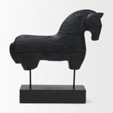 Equus Black Wooden Horse Decorative Object