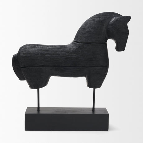 Equus Black Wooden Horse Decorative Object from Mercana - Luna Furniture