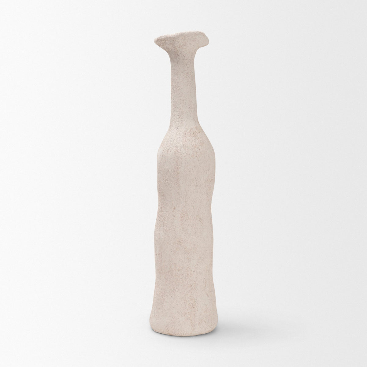 Runa Large Cream Ceramic Rustic Decorative Bottle