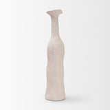 Runa Large Cream Ceramic Rustic Decorative Bottle