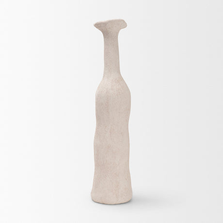 Runa Large Cream Ceramic Rustic Decorative Bottle from Mercana - Luna Furniture