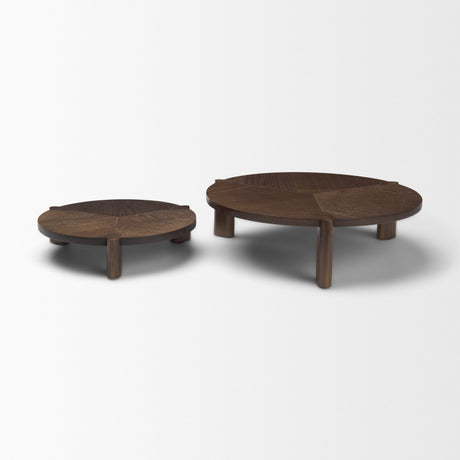Stow Dark Brown Walnut Wood Risers (Set of 2) from Mercana - Luna Furniture
