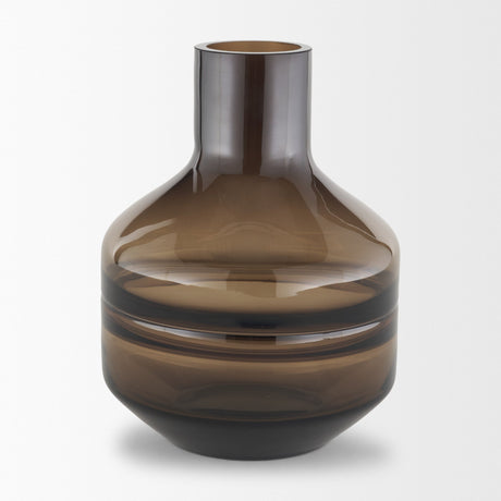 Aurel Small Brown Glass Vase from Mercana - Luna Furniture