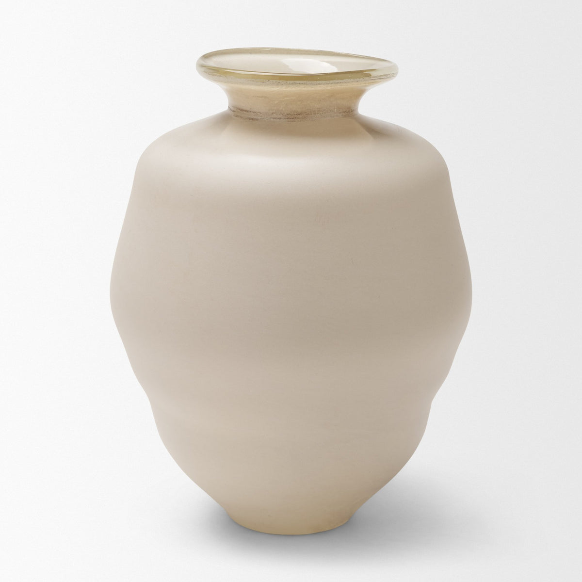 Dune Matte White Glass Vase from Mercana - Luna Furniture