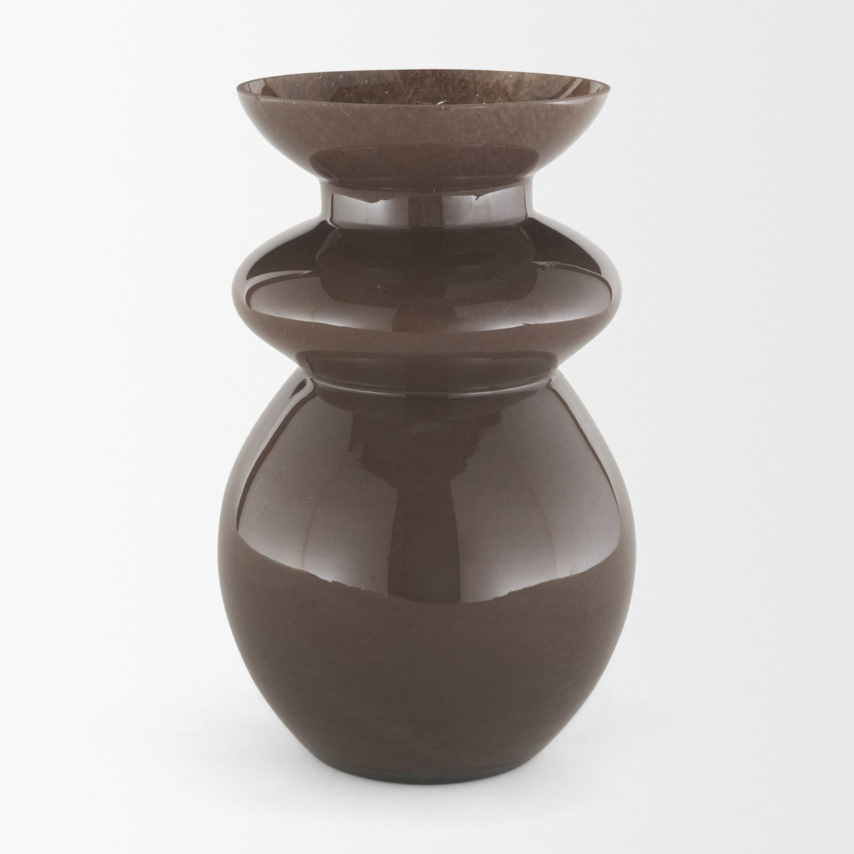Bruna Sculptural Brown Glass Vase from Mercana - Luna Furniture