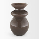 Bruna Sculptural Brown Glass Vase from Mercana - Luna Furniture