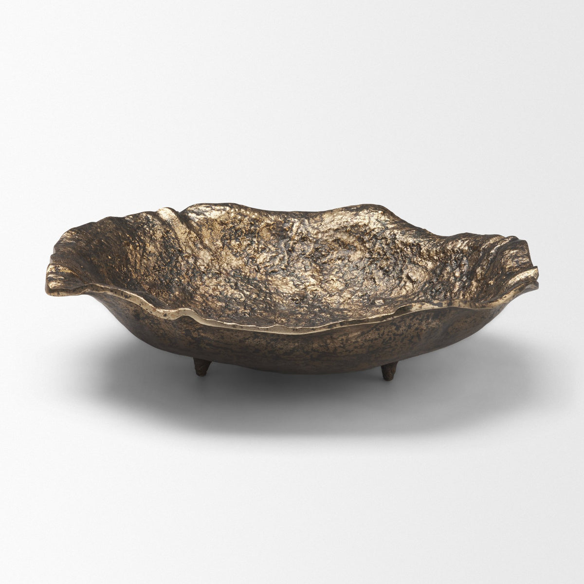 Verdant Small Antiqued Brass Metal Decorative Centerpiece Bowl from Mercana - Luna Furniture