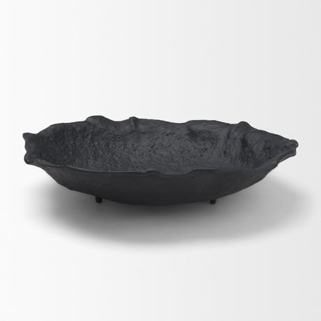 Verdant Large Matte Black Metal Decorative Centerpiece Bowl from Mercana - Luna Furniture