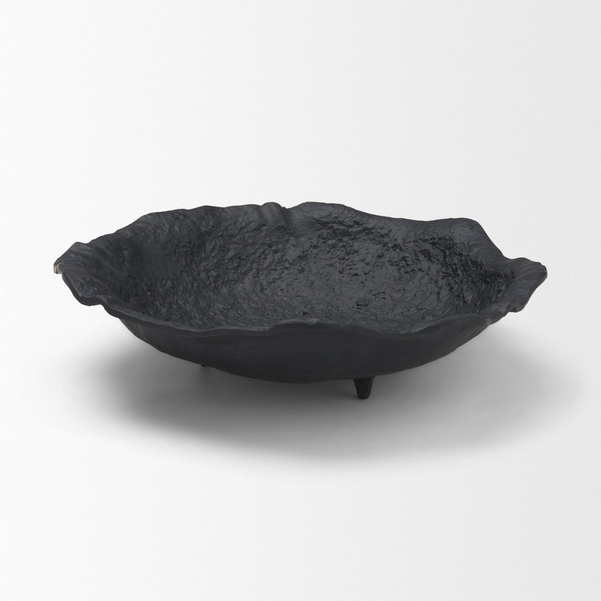 Verdant Small Matte Black Metal Decorative Centerpiece Bowl from Mercana - Luna Furniture