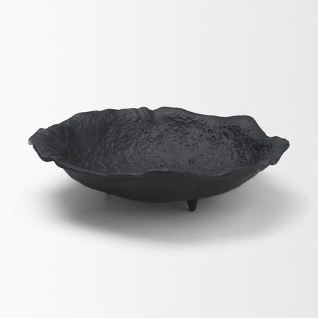 Verdant Small Matte Black Metal Decorative Centerpiece Bowl from Mercana - Luna Furniture