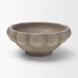 Konya Small Earthen Gray-Brown Dotted Paper Mache Centerpiece Bowl from Mercana - Luna Furniture