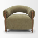 Margaux Olive Fabric Open Back Barrel Accent Chair from Mercana - Luna Furniture