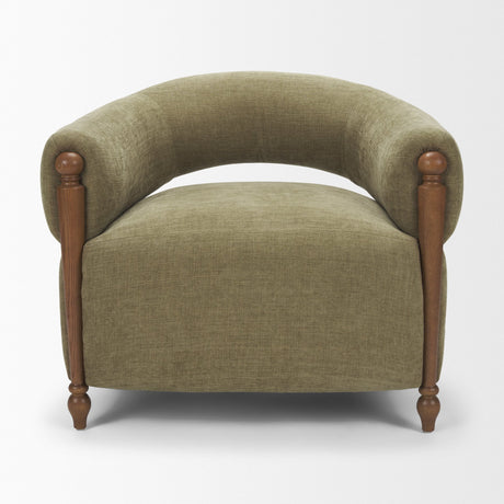 Margaux Olive Fabric Open Back Barrel Accent Chair from Mercana - Luna Furniture