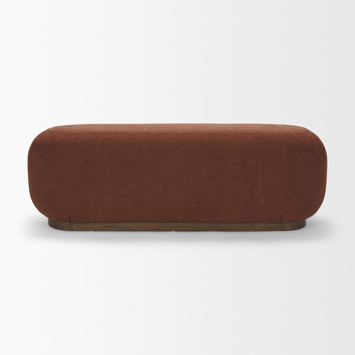 Siren Burgundy Fabric w/ Brown Ash Wood Oblong Bench from Mercana - Luna Furniture