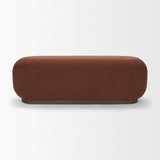 Siren Burgundy Fabric w/ Brown Ash Wood Oblong Bench from Mercana - Luna Furniture