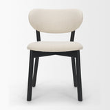 Cole Open Back Dining Side Chair | Natural Linen w/ Dark Wood, Set of 2