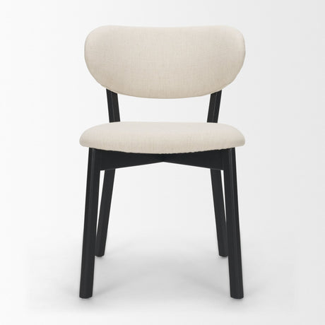 Cole Open Back Dining Side Chair | Natural Linen w/ Dark Wood, Set of 2 from Mercana - Luna Furniture
