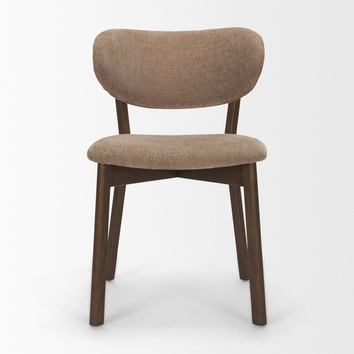 Cole Open Back Dining Side Chair | Stonewashed Latte Fabric w/ Wood, Set of 2