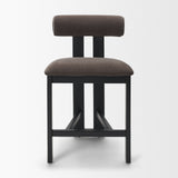 Tribeca Open Back 36.5in Seat Counter Stool | Charcoal Fabric w/ Wood from Mercana - Luna Furniture