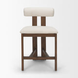 Tribeca Open Back 36.5in Seat Counter Stool | Cream Fabric w/ Wood from Mercana - Luna Furniture