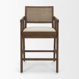 Reid Backless 38in Seat Counter Stool | Brown Wood w/ Cane Back from Mercana - Luna Furniture