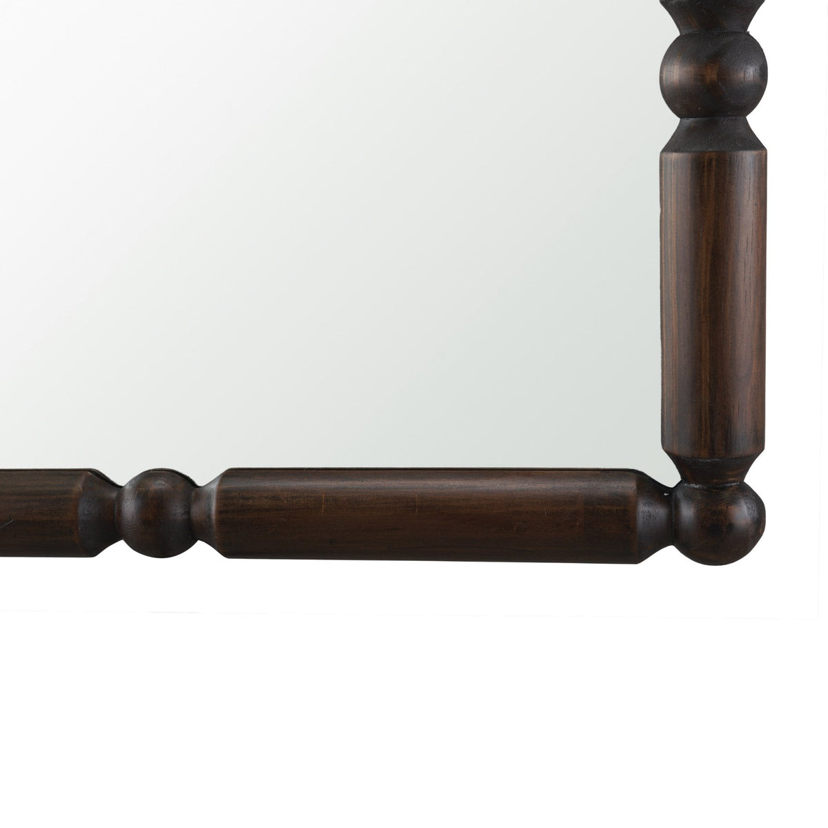 Lenora Heritage Spool Frame Wall Mirror | Dark Brown Wood from Mercana - Luna Furniture